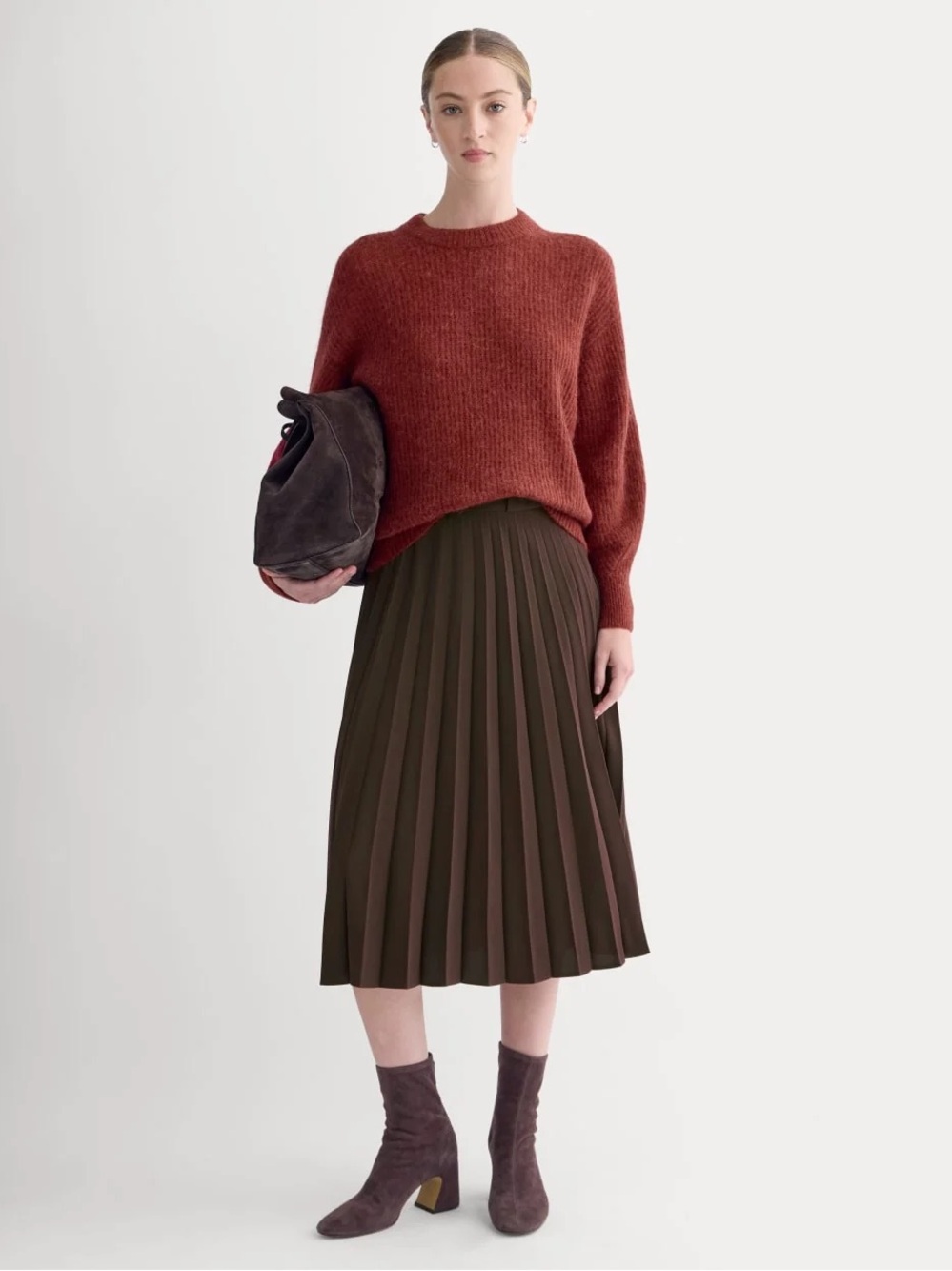 Everlane The Cocoon Crew in Alpaca Merlot Size S NWOT